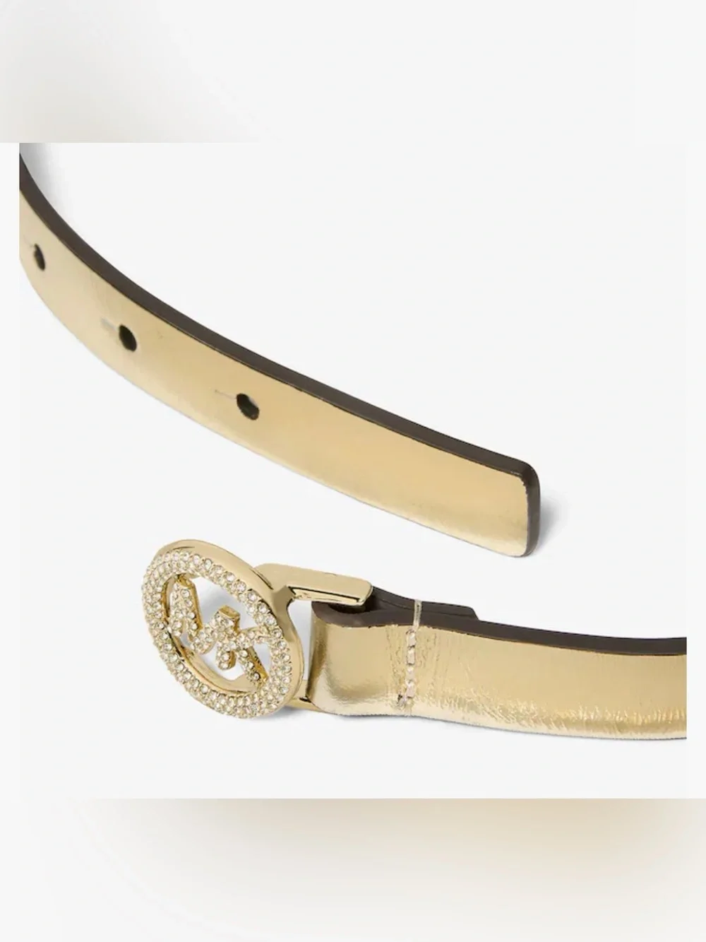 Michael Kors Pave Logo Buckle Belt Size Small